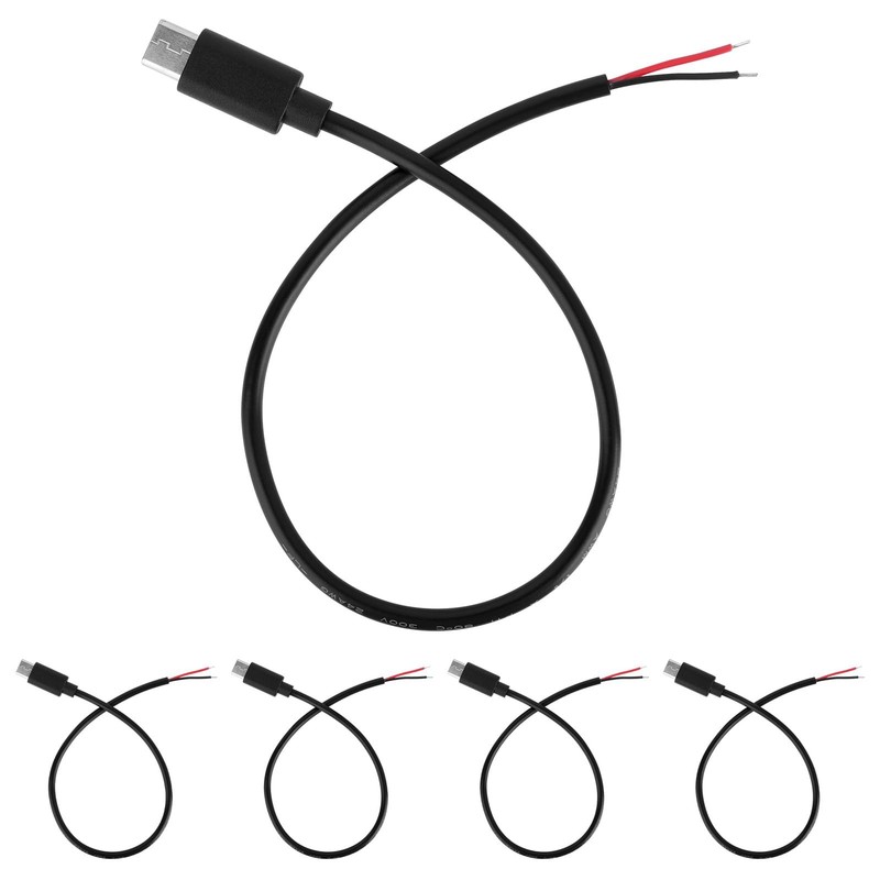 5pcs USB to 2 Pin Bare Wire Open End Power Cables, 30cm/11.81in USB Plug 2 Pi…
