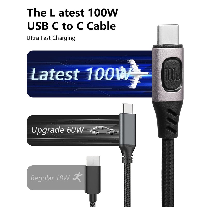 100W USB to USB Fast Power Cable,Supports UP to 5A 20V with 3PCS 5V 9V 12V DC... gallery