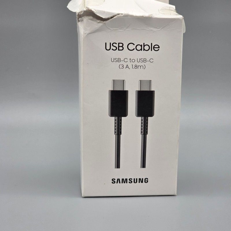 SAMSUNG BLACK USB CABLE USB-C TO USB-C 3 A 1.8M EP-DX310 OPENED DAMAGED BOX