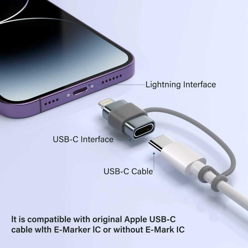 Mfi Certified 27W USB C to Lightning Adapter - Fast Charging Data Sync gallery