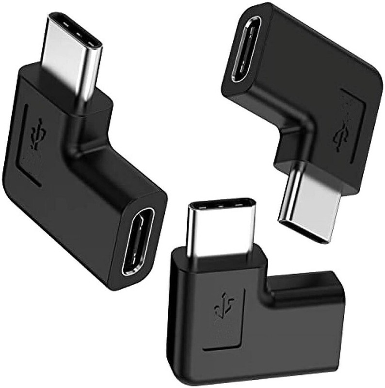 6pcs USB "C" 90 Right Angle Adapter Type-C Male to Female Adapter USB Type C 6X gallery