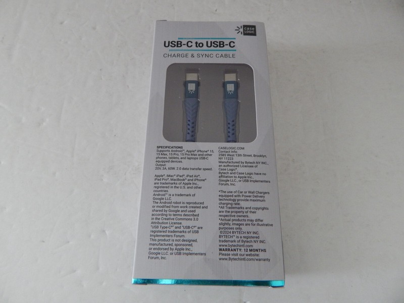 Case Logic Universal USB-C to USB-C Charge & Sync Cable 6 Feet Blue New gallery