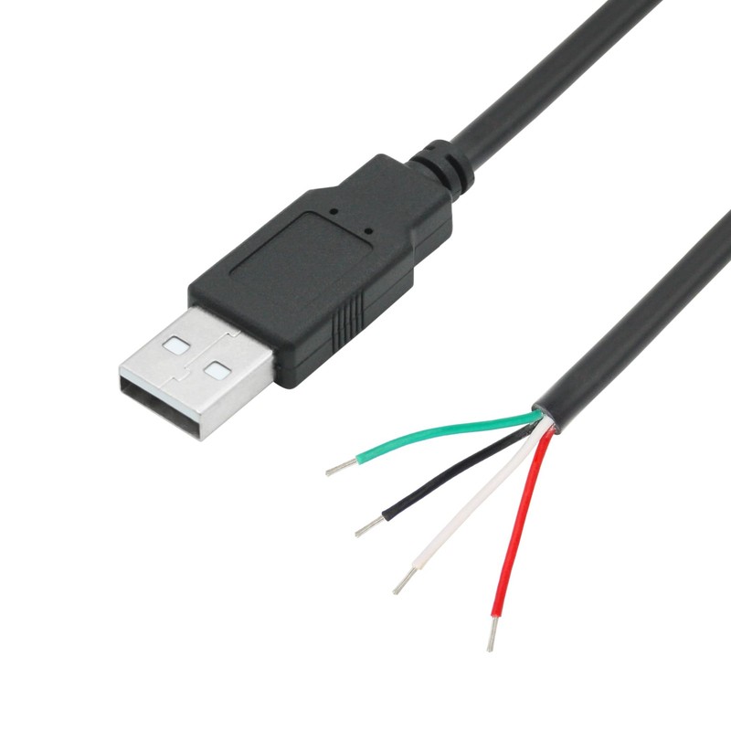 4 PCS USB A Male 4 Pin Bare Wire 1M/3FT 5V/2A Pigtail Open End Power Data Cord gallery