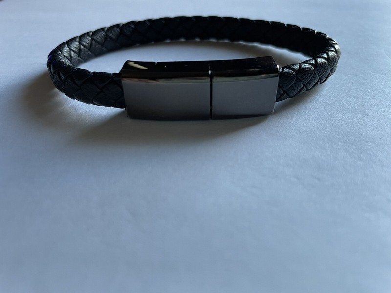 USB Charging Data Cable Mobile Phone Leather Bracelet Wrist Band Charger