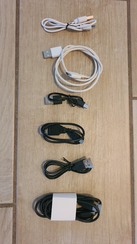 Lot of 6 Micro USB Charger Sync Cable Cell Phone Computer Tablet Black &White