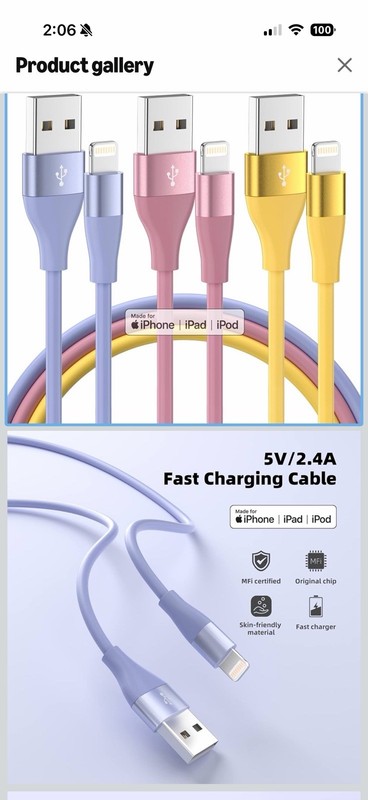 iPhone Charger 3pk 10ft. Apple MFI Certified. Comparable iPhone 11-14 Pro/Max