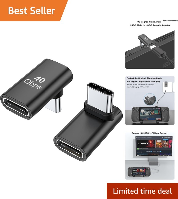 Ultra Compact 100W USB-C Adapter with Right Angle Design – For All Your Devices