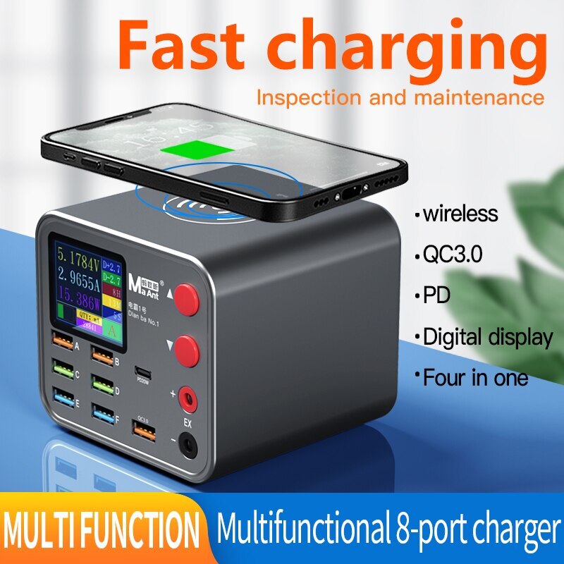 MaAnt 8port Charger LCD Digital Display Speed Short Circuit Detection Fast Charg