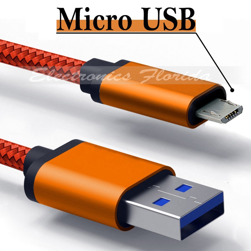 [PACK of 100] Micro USB Charger Cable Nylon Braided for android cellphone gallery