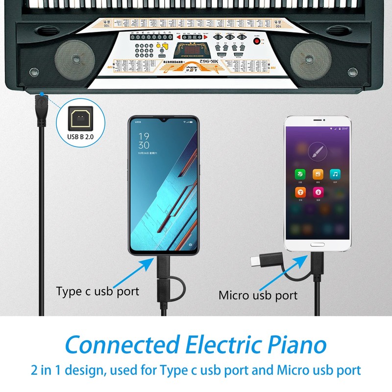 USB B Printer Cable 3.3ft Micro USB/USB C to USB B for Printer Scanner gallery
