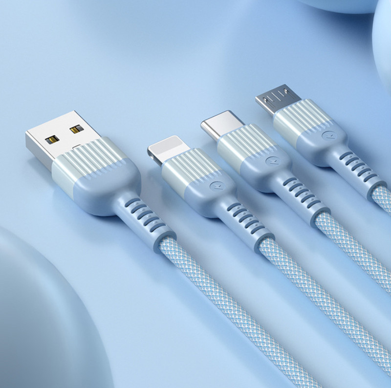 3 in 1 Fast Charging Cable Cell Phone Charger Cord For iPhone Type C Micro USB gallery