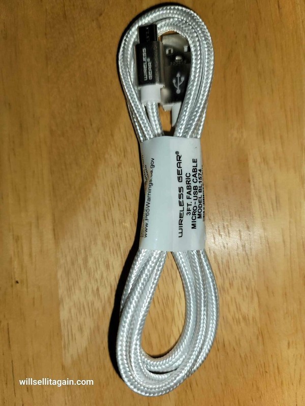 Wireless Gear 3FT Micro USB Fabric Cable – White