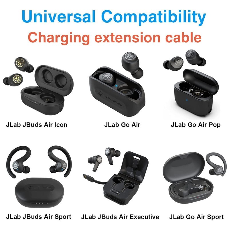 USB Charger Adapter Cable for JLab Wireless Earbuds 5Ft Extension Cord gallery