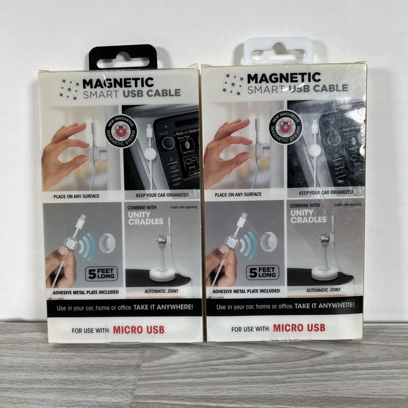 (2) Micro USB Magnetic 5 Feet Cable, Charger Lead For Universal Gadgets gallery
