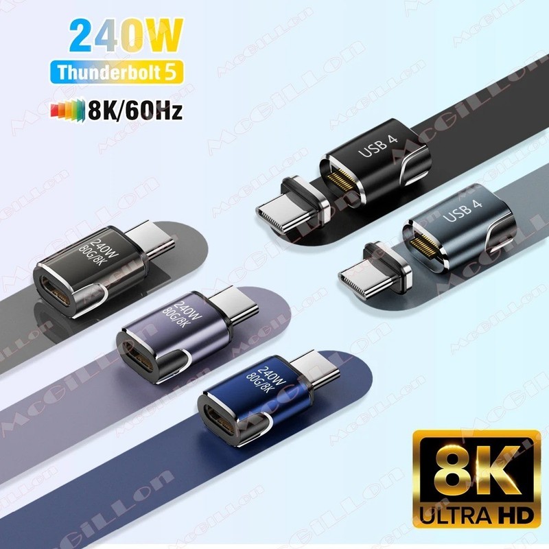 USB4 Magnetic USB C to USB C Adapter 240W 80Gbps Fast Charging 8K 60Hz gallery