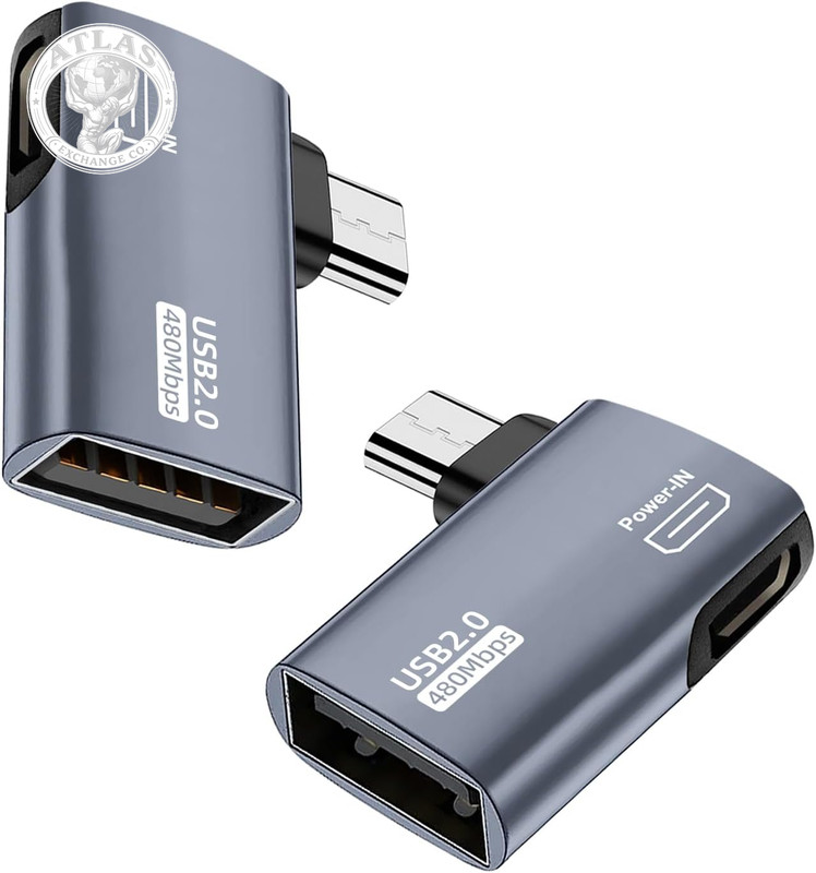Areme 2 Pack OTG Cable Adapter for Fire TV Stick 4K, 90 Degree Left and Right An