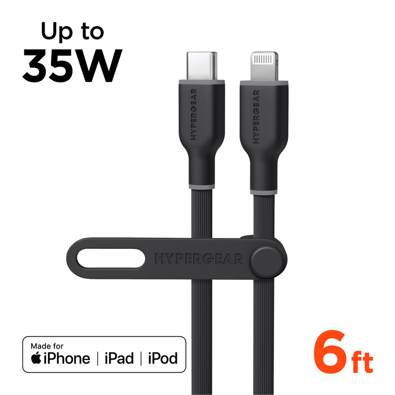HyperGear Flexi PRO USB-C Cable 6ft, MFi-Certified for Fast Charge Apple Devices