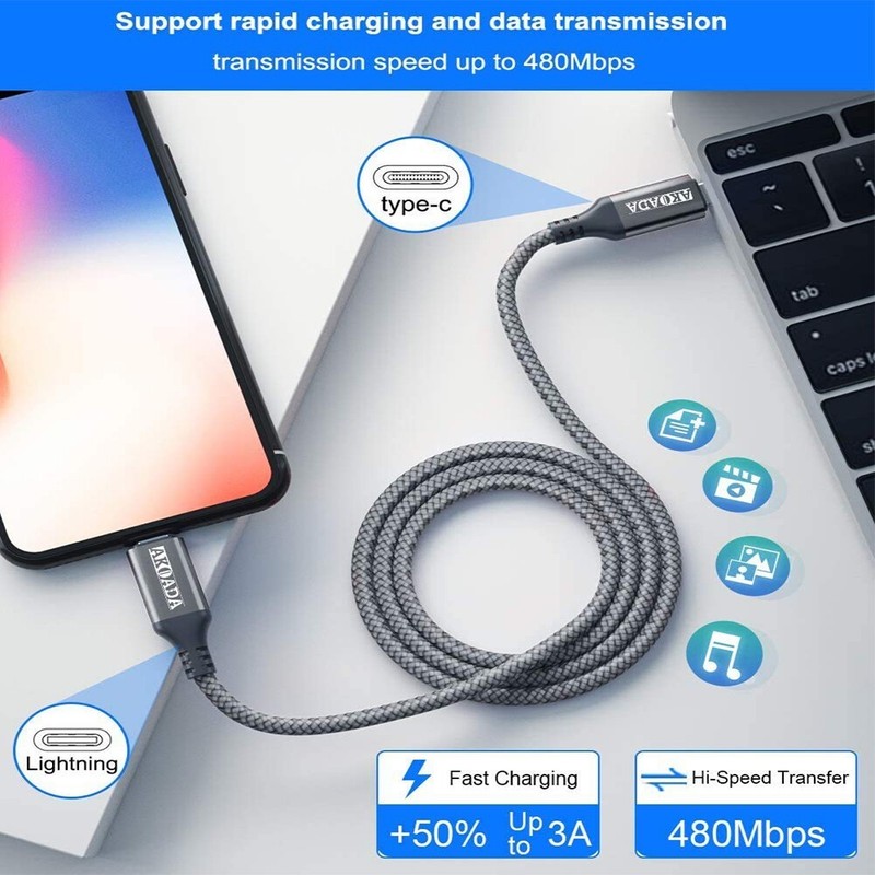 10FT PD Fast Charger USB C Charging Cable For iPhone 14 13 12 Pro Max 2 PACKS gallery