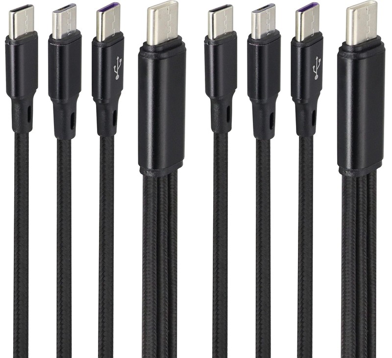2 Pack 4FT USB C Splitter Cable 3 in 1 Type C Micro USB Fast Charge Cord