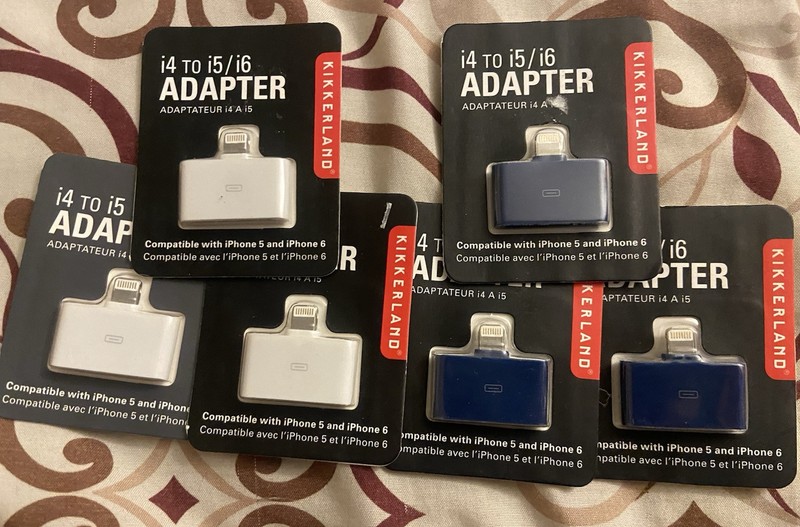 Kikkerland i4 to i5/ i6 Adapter Color Blue/ white NEW Lot of 6 gallery