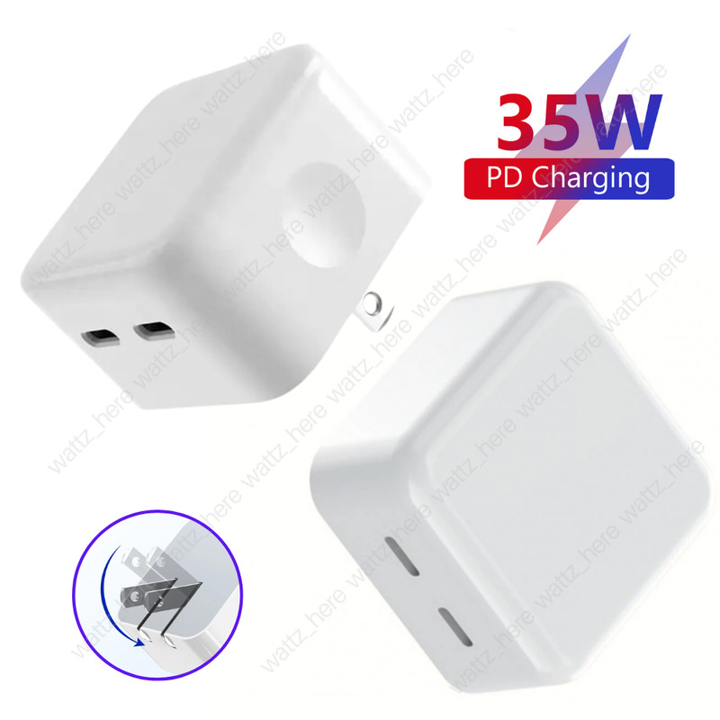 35W Dual USB-C PD Fast Wall Charger Type C Power Adapter For iPhone iPad Samsung