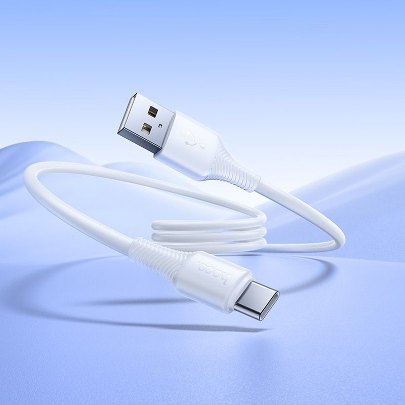 Hoco X120 USB-A to USB-C Bend-Resistant Charging Data Cable Type-C- White