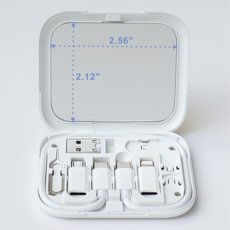 USB C To C Charging Data Transfer Cable Adapters Pocket Box Mirror White gallery