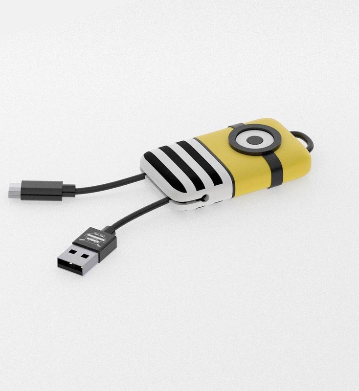 Tribe 22cm Minions Jail Time Keyline Micro USB Cable Model CMR32101