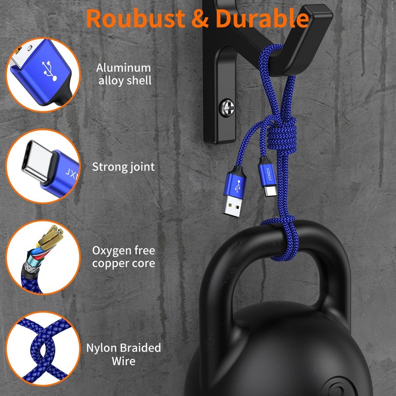 USB Cable (6.6ft 2-Pack), USB-A to USB 3A Fast Charging Cord with iPhone 15 1... gallery