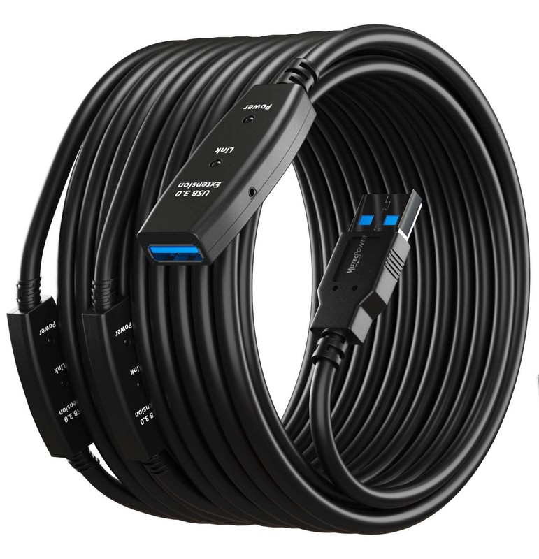 MutecPower 65 Feet Active USB Extension Cable 3.0 Male to Female with 3 Extensio