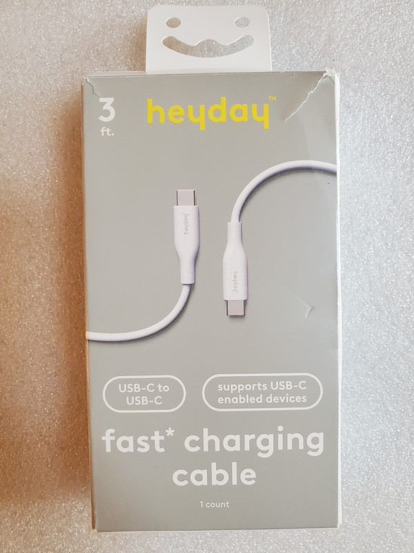 Heyday 3 FT Fast Charging Cable USB-C To USB-C, White