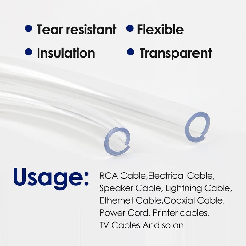 10ft Clear Pet Cord Protector - Flexible and Chew-Resistant Cable Sleeve gallery