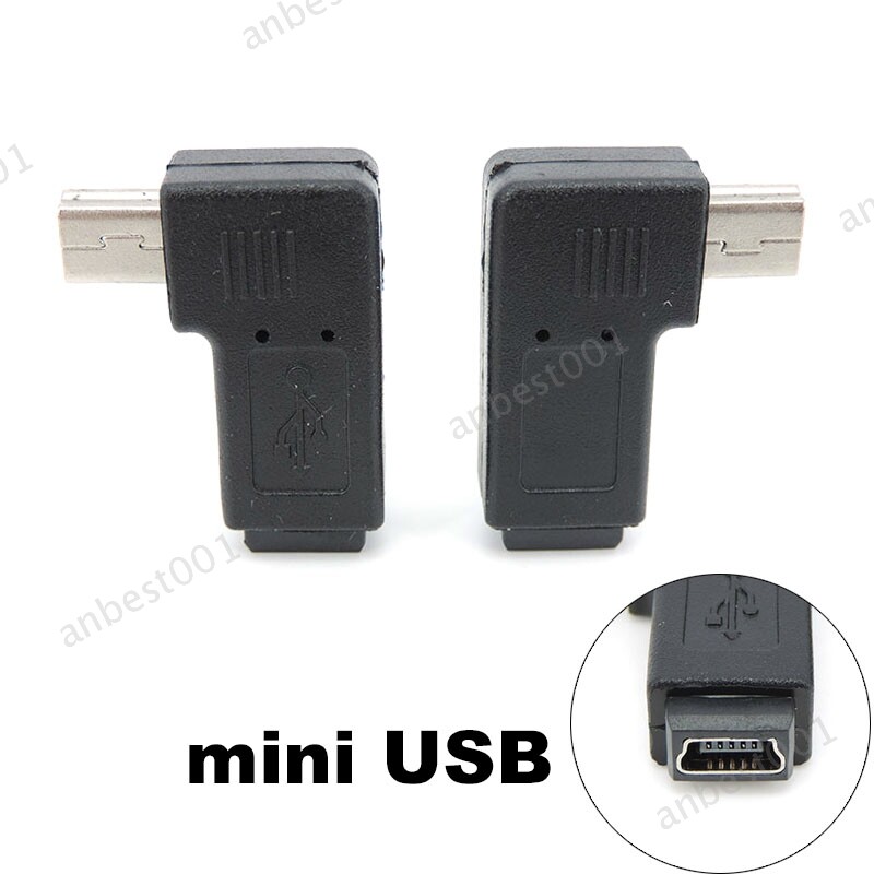 Mini USB 5pin elbow male to female 90 degree adapter M to F Left and right angle gallery