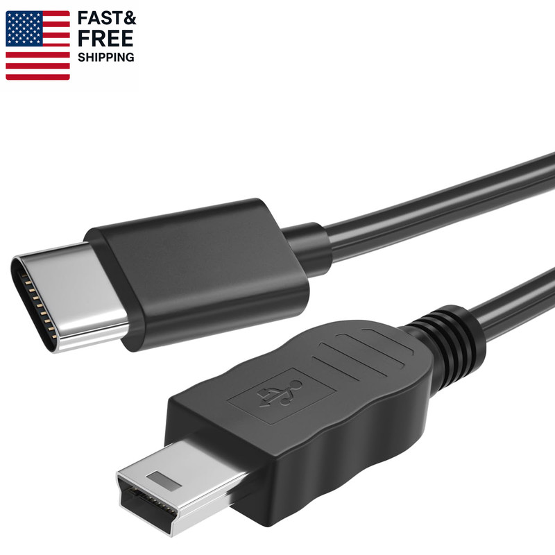USB-C to Mini USB Cable,Type-C to Mini-B Charging Cord Compatible with Canon Cam