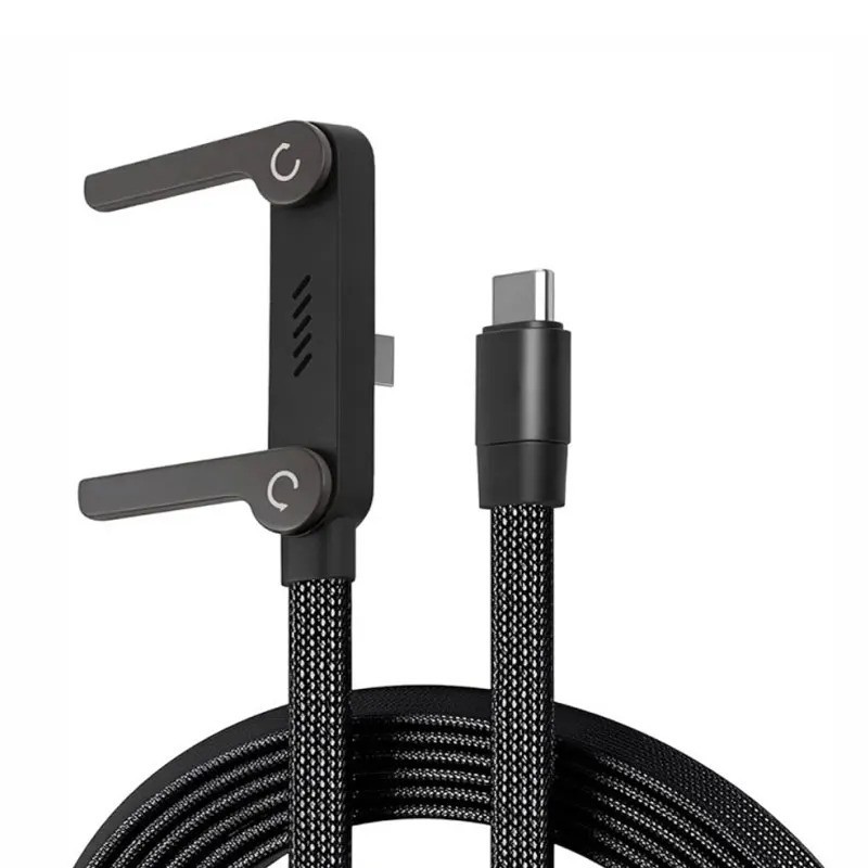 2-in-1 Invisible Holder Charger Cable–240W Fast Charging Cord with Phone Stand