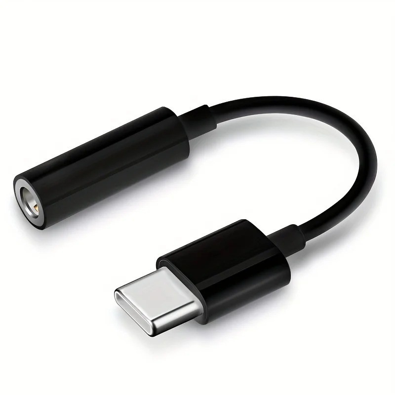 1Pc Type C To 3.5mm Aux Audio Adapter Cable For Huawei Xiaomi Samsung Black