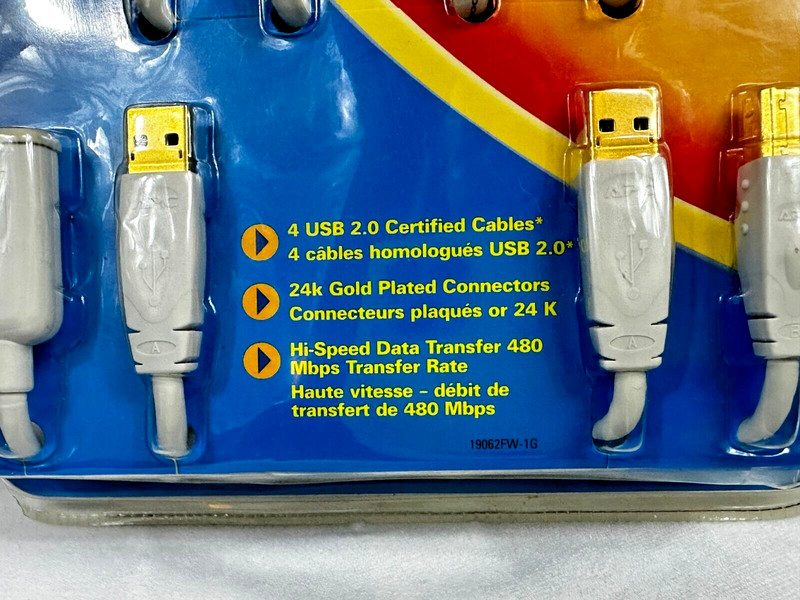 APC Hi-Speed USB 2.0 Cables - Gold Series Pack of 4 - Sealed in Package NIP gallery