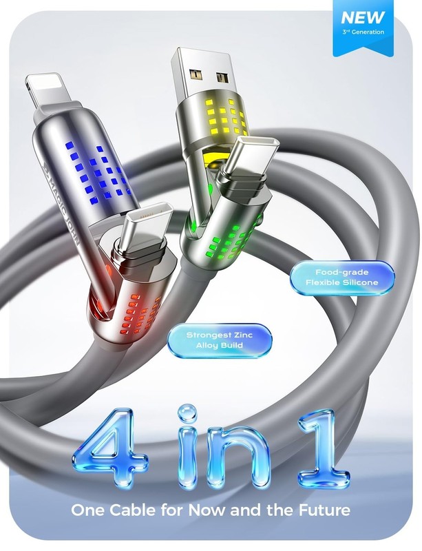 240W , 6.6FT USB C to Lightning Cable [MFi Certified], Chubby USB A/C to C/Li... gallery