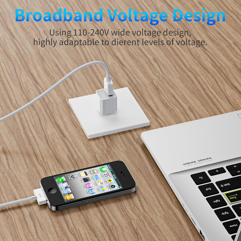 2 Pack 30-Pin to USB-C Cable for Iphone 4 | 2 Pack 5W USB Charger Adapter| Mfi gallery