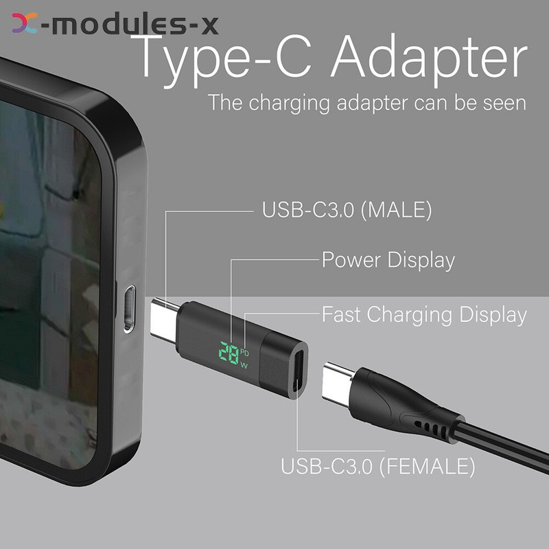 99W Power Digital Display Type-C Male to Female Adapter Fast Charging Power gallery