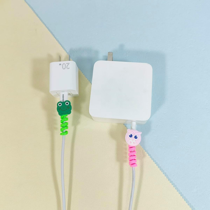 10 PCS Cartoon Silicone Charger Cable Protector Mobile Phone Charger End Cord Co gallery