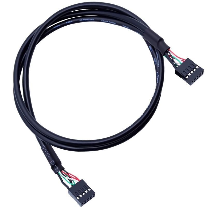 USB Header Extension Cable USB 2.0 9Pin Female to Female Internal Black