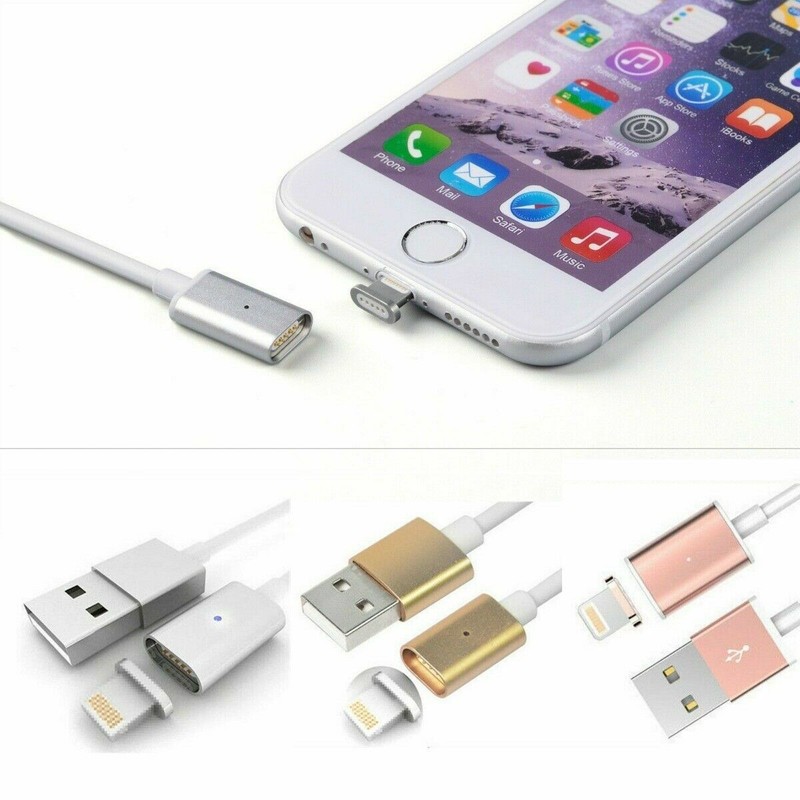 2PCS Easy Connect Magnetic USB Charging Cable For iPhone 5 S 6 S 7 8 + X XS