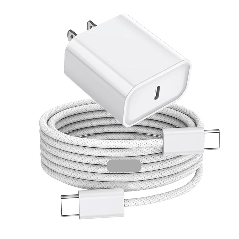 For iPhone16 15 16 16e 17 Air 20W PD Fast Charger Block Braided Type C Cable Lot gallery
