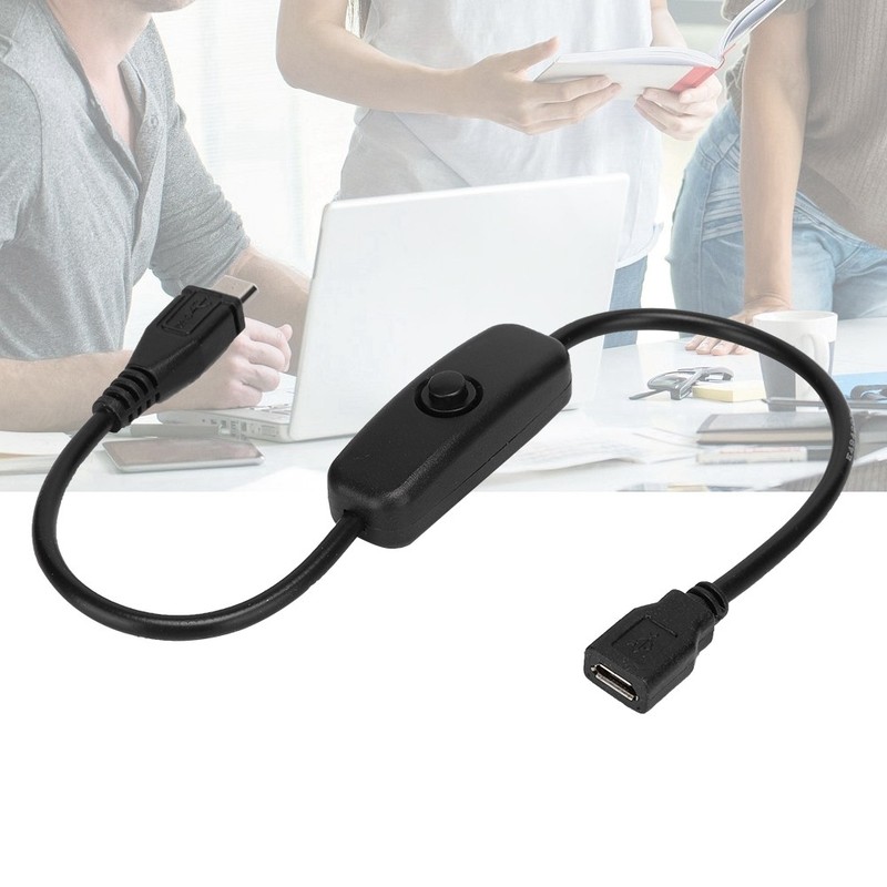 Micro USB Female-Male Extension Cable With 501 Button Switch For gallery