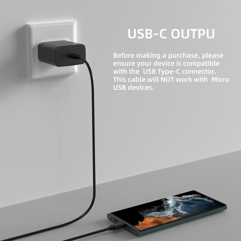 45w Type USB-C Super Fast Wall Charger +6FT Cable Fit Samsung Galaxy S23 S22 S21 gallery