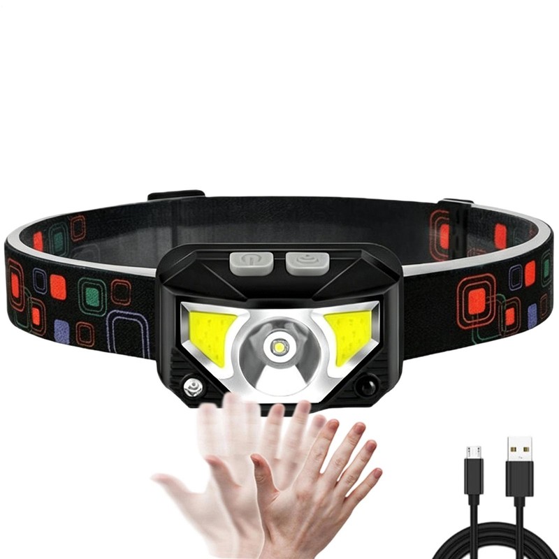 Headlamp Flashlight, Ultra-Light Rechargeable Waterproof Motion Sensor Head Lamp