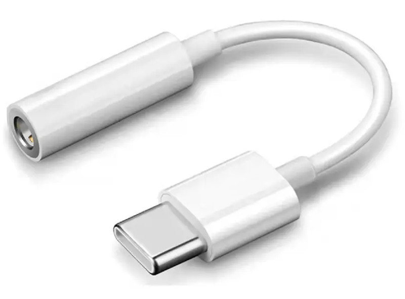 5 x Ewanto 10 cm: USB-C (m) to 3.5 mm AUX (w) jack audio jack white adapter