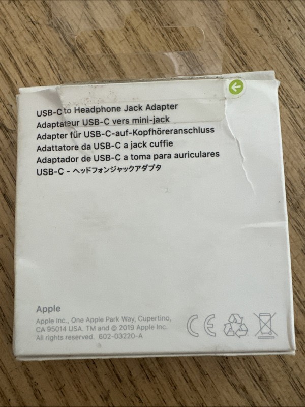 Genuine Apple USB-C to 3.5 mm Headphone Jack Adapter MU7E2AM/A A2049 gallery