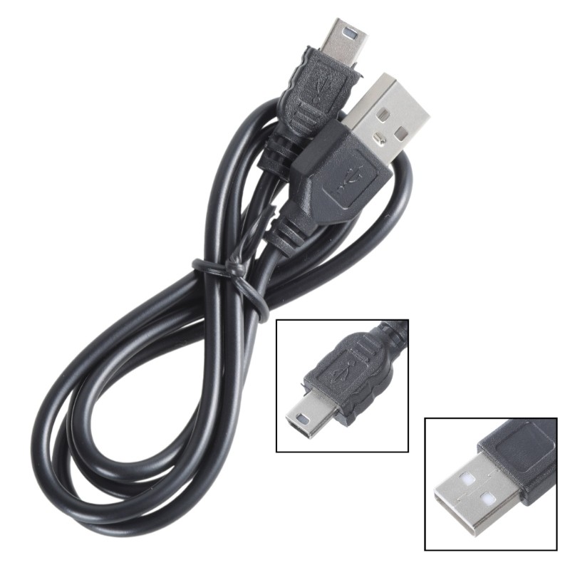 USB 2.0 Charger Cable 5 Pin 0.8m A-Male to Mini-B Cord Transfer Images Data